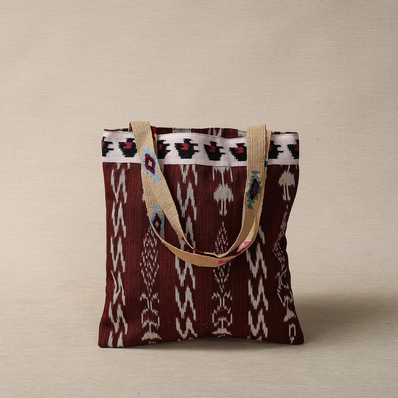 Brown ikat tote