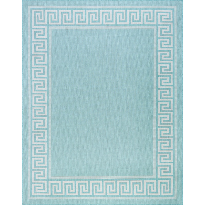 Tayse Greek Key Area Rug ECO10-Giovanna Transitional Flat Weave Indoor/Outdoor Polypropylene