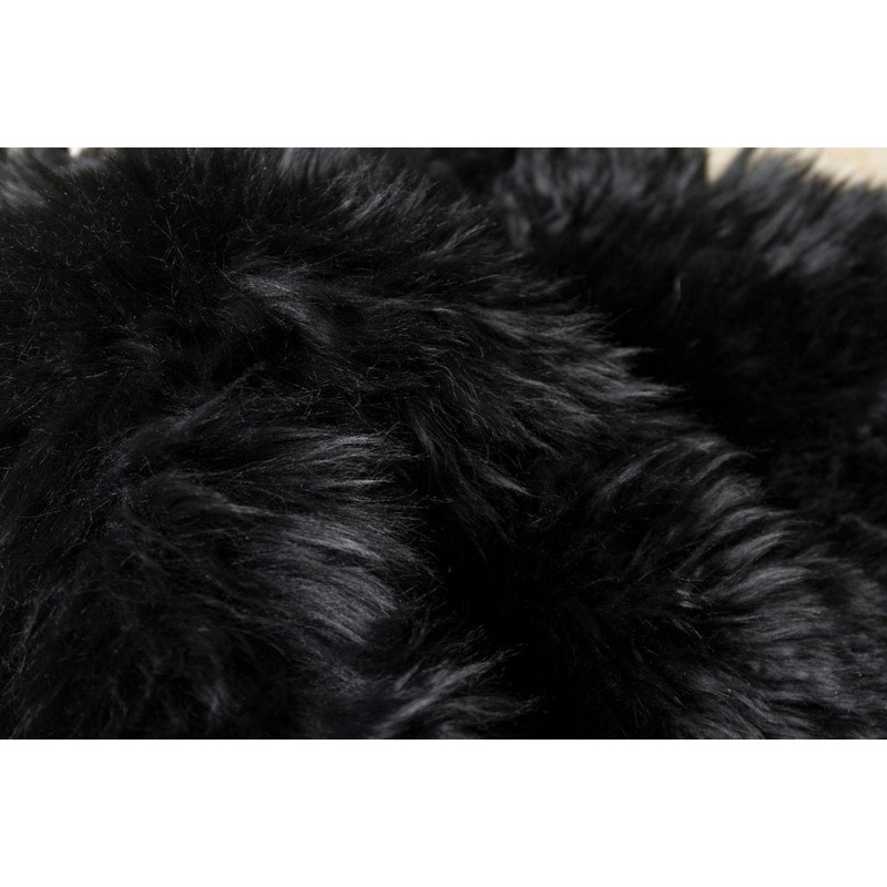 2′ X 5′ Black Natural Rectangular Sheepskin Area Rug