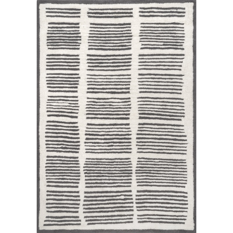 Addison Wool Pinstripe Washable Rug | Ivory