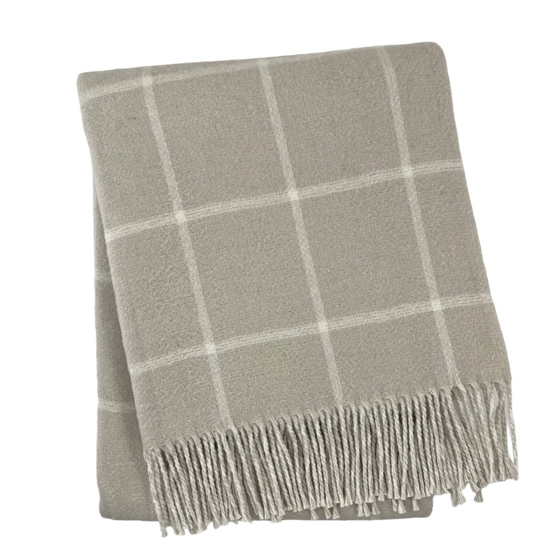 Windowpane Throw: Sand / 50″x67″