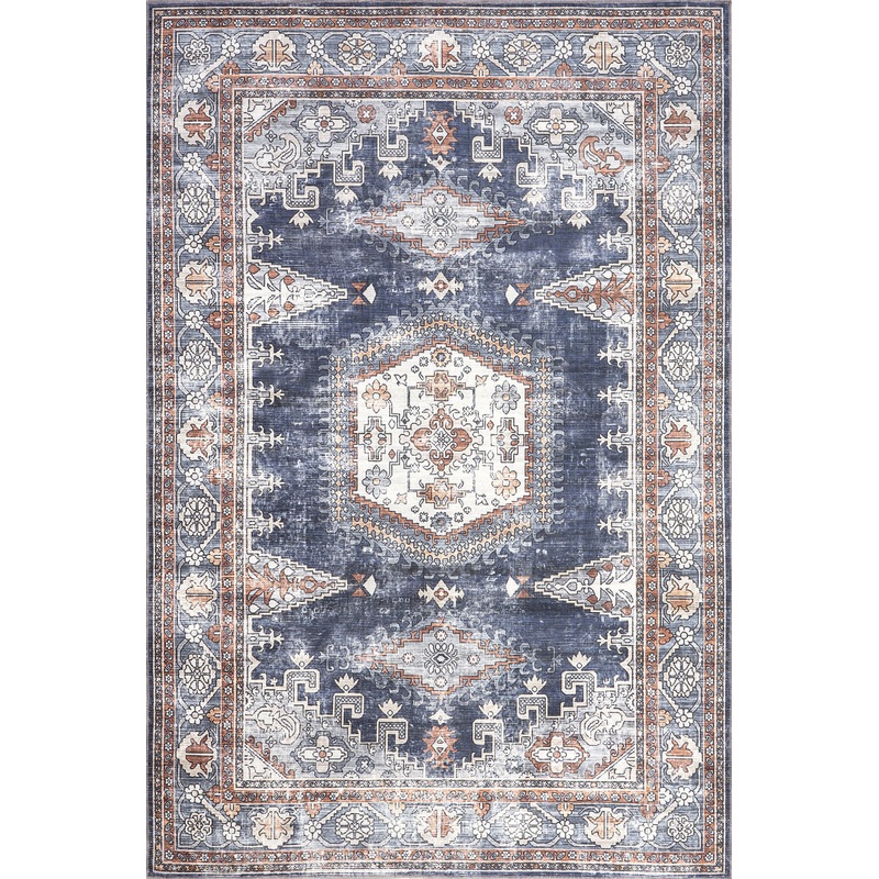 Wenonah Classic Medallion Washable Rug | Blue
