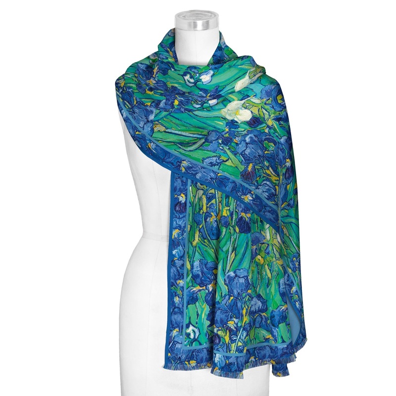 van Gogh Irises Silk Blend Women’s Fashion Shawl
