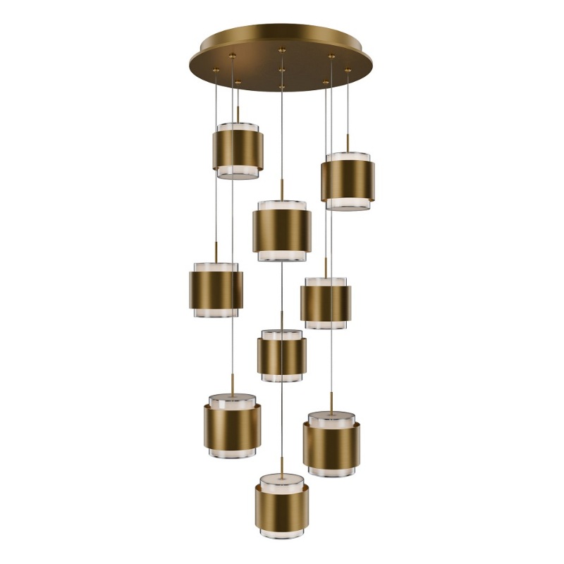 dweLED PD-68903R Banded 3-lt 12″ LED Multi Light Pendant, CCT Selectable