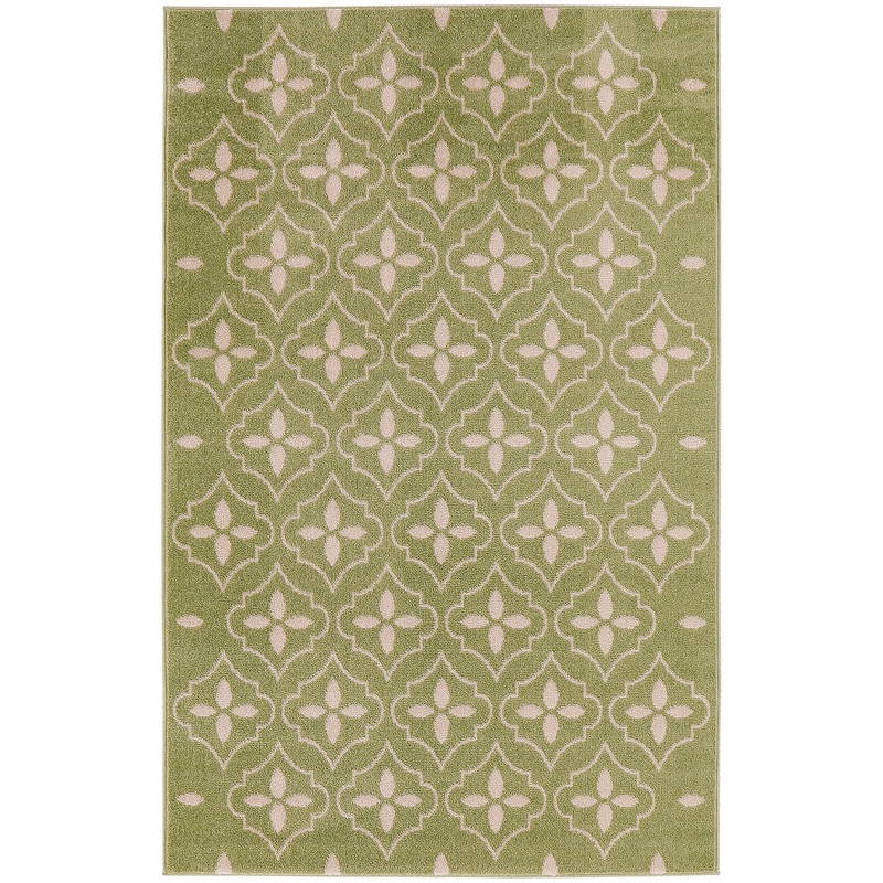 Nourison Essentials Green Ivory Modern Rug
