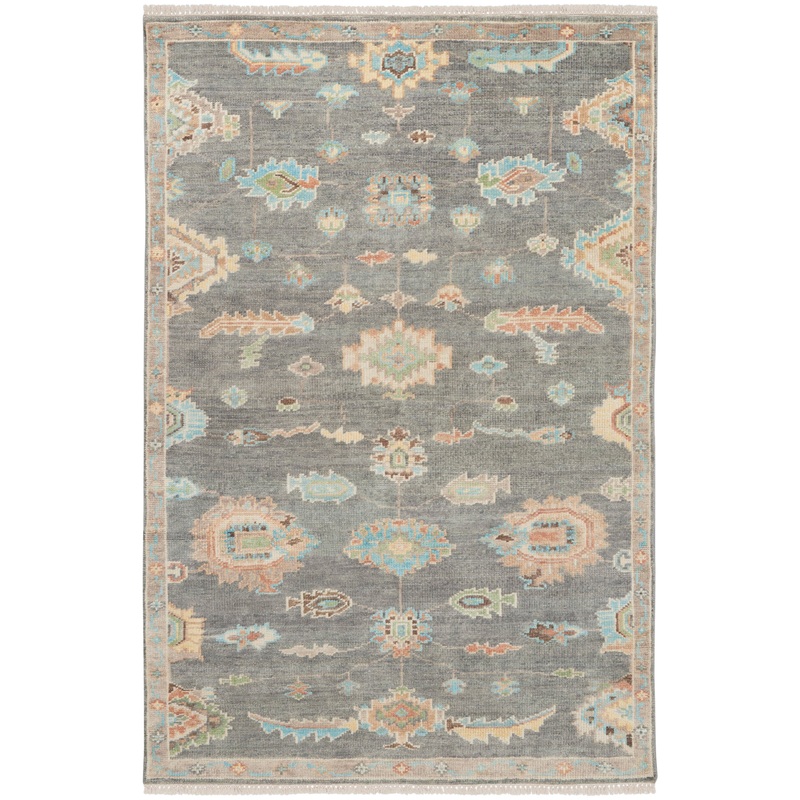 Nourison Odessa 5’6″ x 8′ Dark Grey Multicolor Vintage Indoor Rug
