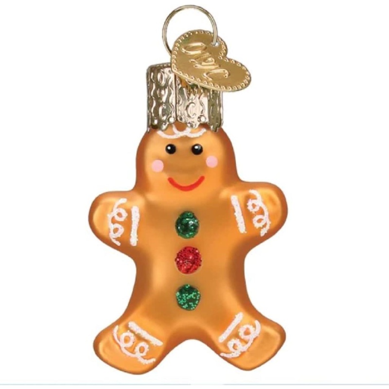 Old World Christmas Mini Glass Blown Gingerbread Man Ornament, 2″