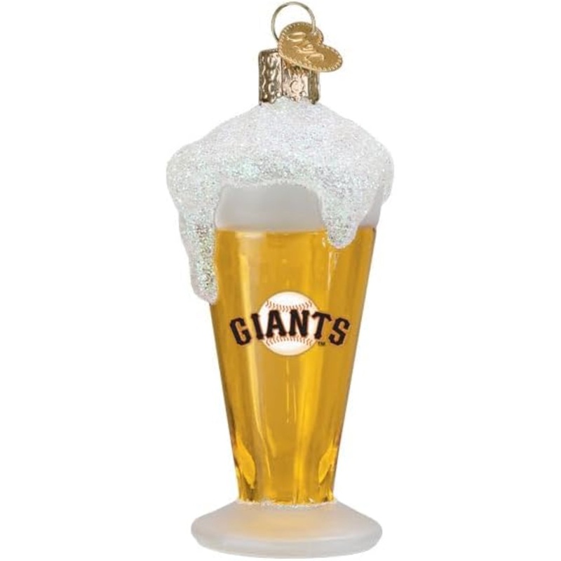 Old World Christmas Blown Glass Ornament for Christmas Tree, San Francisco Giants Beer Glass