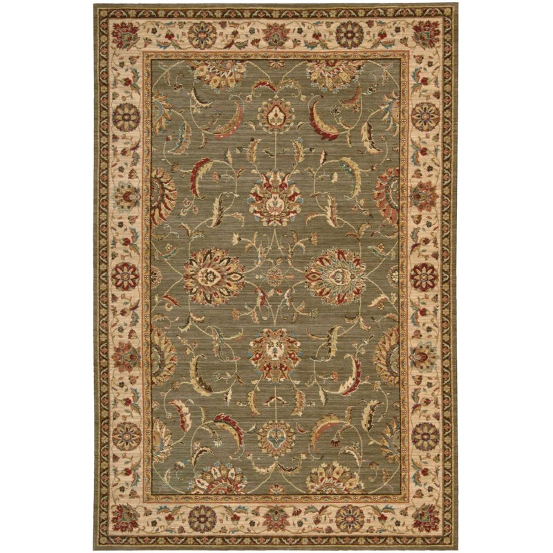 Nourison Living Treasures 5’6″ x 8’3″ Green Traditional Indoor Rug