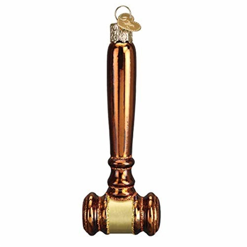 Old World Christmas Glass Blown Gavel Ornament
