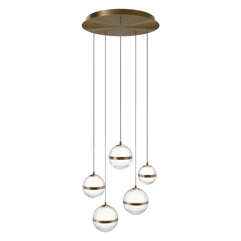 dweLED PD-77515R Cyllindra 15-lt 23″ LED Multi Light Pendant, CCT Selectable