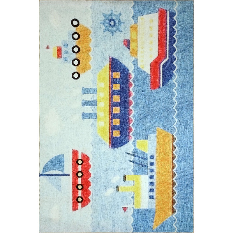 Dynamic KIDZ 8087 Machine-Made Boats Children Area Rug