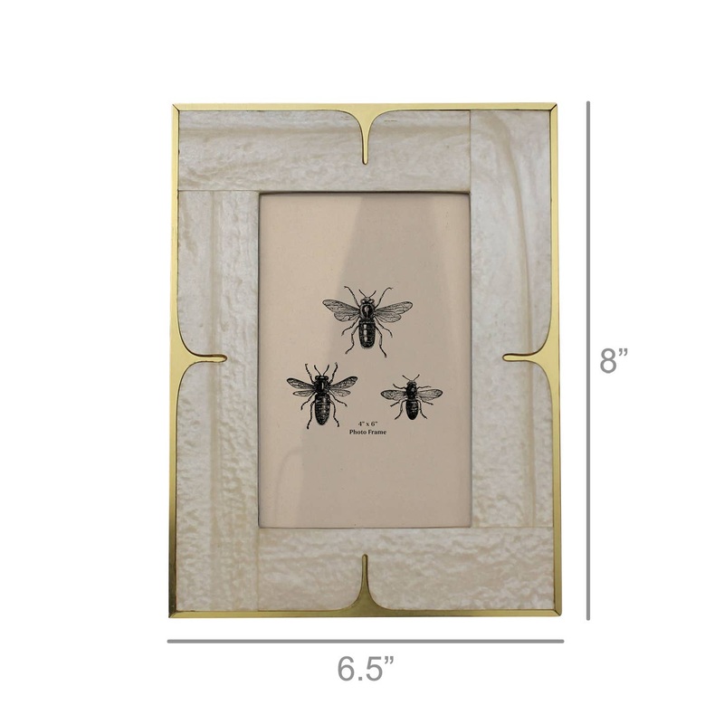 MOP Resin and Brass Picture Frame 4×6
